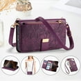 thumbnail image 1 of Allytechgroup Wallet Case for iPhone 15, Stylish Floral Zipper Pocket Multiple Cards Slots Hand Strap Crossbody Lanyard Flip Cover Stand Phone Case for Apple iPhone 15,Purple, 1 of 15