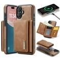 thumbnail image 1 of Allytechgroup Wallet Case for iPhone 16, PU Leather Wallet Case with Detachable Cards Holder Kickstand Support Wireless Charging Shockproof Protective Bumper for Women Men, Brown, 1 of 11