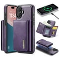 thumbnail image 1 of Allytechgroup Wallet Case for iPhone 16, PU Leather Wallet Case with Detachable Cards Holder Kickstand Support Wireless Charging Shockproof Protective Bumper for Women Men, Purple, 1 of 11