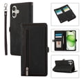 thumbnail image 1 of Allytechgroup Wallet Case for iPhone 16 Plus, [9 Card Slots] [Zipper Pocket] Luxury PU Leather Kickstand Magnetic Clasp Cover with Shoulder Strap & Hand Strap, Shockproof Anti-Fall Case, Black, 1 of 10