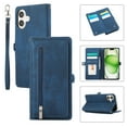 thumbnail image 1 of Allytechgroup Wallet Case for iPhone 16 Plus, [9 Card Slots] [Zipper Pocket] Luxury PU Leather Kickstand Magnetic Clasp Cover with Shoulder Strap & Hand Strap, Shockproof Anti-Fall Case, Blue, 1 of 10