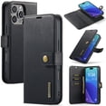 thumbnail image 1 of Allytechgroup Wallet Case for iPhone 16 Pro with 3 Card Slots & Cash Pocket, 2 in 1 Detachable Strong Magnetic Case, Retro PU Leather Shockproof Magnetic Clasp Slim Protective Shell, Black, 1 of 8