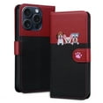 thumbnail image 1 of Allytechgroup Wallet Case for iPhone 16 Pro with Cute Cartoon Pattern, 3 Card Slots + 1 Cash Slot + Wrist Strap, Premium PU Leather Stand Magnetic Clasp Shockproof Protective Case, Black, 1 of 8
