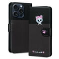 thumbnail image 1 of Allytechgroup Wallet Case for iPhone 16 Pro with Cute Cartoon Pattern, 3 Card Slots + 1 Cash Slot + Wrist Strap, Premium PU Leather Stand Magnetic Clasp Shockproof Protective Case, Darkgray, 1 of 8