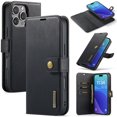 thumbnail image 1 of Allytechgroup Wallet Case for iPhone 16 Pro Max with 3 Card Slots & Cash Pocket, 2 in 1 Detachable Strong Magnetic Case, Retro PU Leather Shockproof Magnetic Clasp Slim Protective Shell, Black, 1 of 8