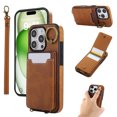 thumbnail image 1 of Allytechgroup Wallet Case for iPhone 16 Pro Max with Credit Card Slot, RFID Blocking PU Leather Flip Case with Lanyard & Kickstand Shockproof and Anti-Scratch Bumper for Women Girls, Brown, 1 of 6