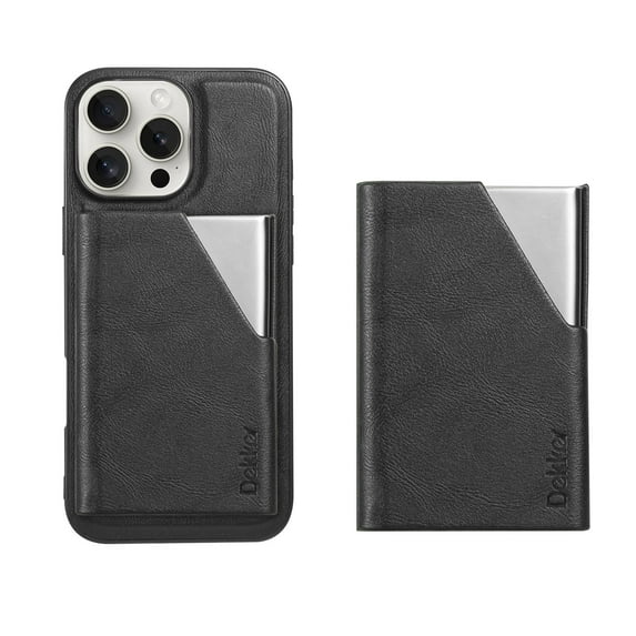 Allytechgroup Wallet Case for iPhone 16 Pro, PU Leather Phone Case with Detachable Cards Holder Compatible with Magsafe Shockproof Protective Magnetic Back Cover for Women Men, Black