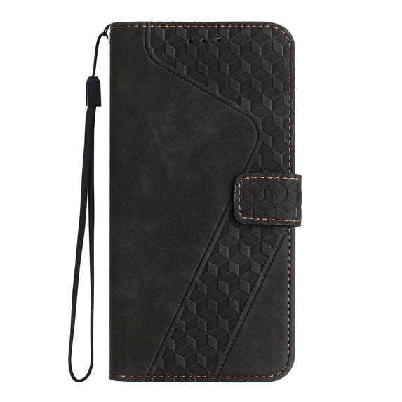 Allytechgroup Wallet Case for iPhone 16 Pro, PU Leather and TPU Bumper Full Protection Credit Card Holder Flip Book Stand Hand Strap Case for iPhone 16 Pro, Black