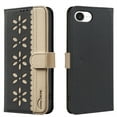 thumbnail image 1 of Allytechgroup Wallet Case for iPhone 16e, PU Leather Case with Credit Card Slot Magnetic Closure Floral Cutout Shockproof Protective Back Cover for iPhone 16e, Black, 1 of 9