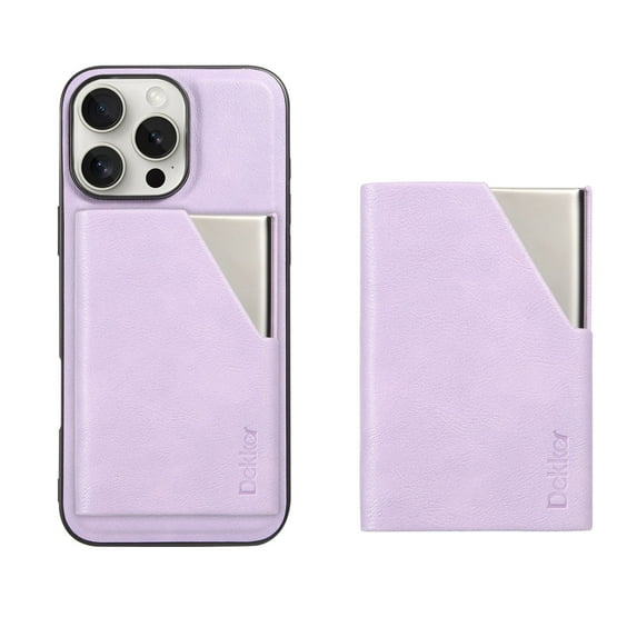 Allytechgroup Wallet Case for iPhone 16e, PU Leather Phone Case with Detachable Cards Holder Compatible with Magsafe Shockproof Protective Magnetic Back Cover for Women Men, Purple