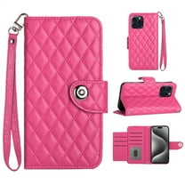 Allytechgroup Wallet Case for iPhone 17, Luxury PU Leather Shockproof Protective Flip Cover for Women Girls, Kickstand Folio Case with Card Slots Holder Wrist Strap Lanyard, Rose