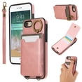 thumbnail image 1 of Allytechgroup Wallet Case for iPhone 7 / 8 / SE 2022 & 2020 with Credit Card Slot, RFID Blocking PU Leather Flip Case with Lanyard & Kickstand Shockproof and Anti-Scratch Bumper for Women Girls, Pink, 1 of 7