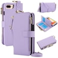 thumbnail image 1 of Allytechgroup Wallet Case for iPhone 7 / 8 / SE 2022 & 2020, RFID Blocking Multiple Cards Holder Zipper Pocket Hand Strap Shockproof Stand Phone Case with Crossbody Lanyard for Women Girls, Violet, 1 of 7