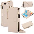 thumbnail image 1 of Allytechgroup Wallet Case for iPhone 7 / 8 / SE 2022 & 2020, RFID Blocking Multiple Cards Holder Zipper Pocket Hand Strap Shockproof Stand Phone Case with Crossbody Lanyard for Women Girls, White, 1 of 7
