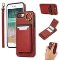 thumbnail image 1 of Allytechgroup Wallet Case for iPhone 8 Plus/7 Plus with Credit Card Slot, RFID Blocking PU Leather Flip Case with Lanyard & Kickstand Shockproof and Anti-Scratch Bumper for Women Girls, Red, 1 of 7