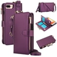 thumbnail image 1 of Allytechgroup Wallet Case for iPhone 8 Plus/7 Plus, RFID Blocking Multiple Cards Holder Zipper Pocket Hand Strap Shockproof Stand Phone Case with Crossbody Lanyard for Women Girls, Deeppurple, 1 of 7