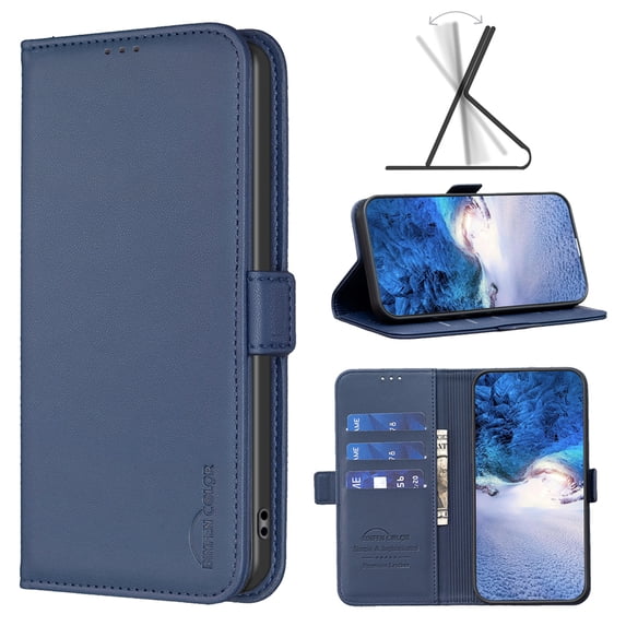 Allytechgroup Wallet Case for iPhone XS Max with Credit Card Slot, PU Leather Flip Case with Kickstand Military Grade Drop Protection for iPhone XS Max Women Men, Blue