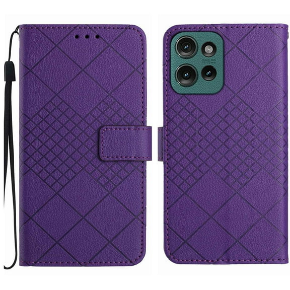 Allytechgroup Wallet Flip Case for Motorola Moto G Stylus 5G 2025, Built-in Credit Card Slot Slim Fit PU Leather Stand Phone Shell Shockproof Protective Full Body Cover Bumper for Women Men, Purple