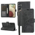 thumbnail image 1 of Allytechgroup Wallet Flip Case for Samsung Galaxy A26 5G with Orchid Butterflies Embossed Pattern, Premium PU Leather Kickstand Magnetic Clasp Shockproof Case with Card Holder & Wrist Strap, Black, 1 of 7