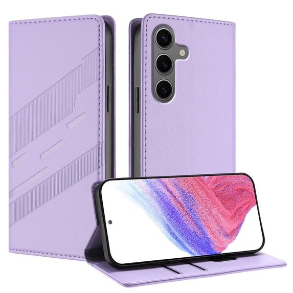 Allytechgroup Wallet Flip Case for Samsung Galaxy S23 with Credit Card Slot, RFID Blocking PU Leather Slim Phone Case Shockproof Full Body Protection for Samsung Galaxy S23, Purple