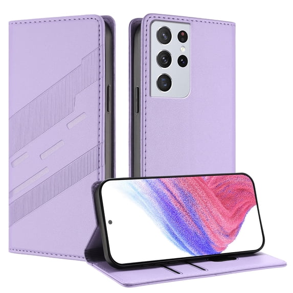 Allytechgroup Wallet Flip Case for Samsung Galaxy S25 Ultra with Credit Card Slot, RFID Blocking PU Leather Slim Phone Case Shockproof Full Body Protection for Samsung Galaxy S25 Ultra, Purple