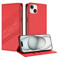thumbnail image 1 of Allytechgroup Wallet Flip Case for iPhone 14 Plus with Credit Card Slot, RFID Blocking PU Leather Slim Phone Case Shockproof Full Body Protection for iPhone 14 Plus Women Men, Red, 1 of 10