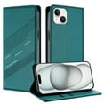 thumbnail image 1 of Allytechgroup Wallet Flip Case for iPhone 15 with Credit Card Slot, RFID Blocking PU Leather Slim Phone Case Shockproof Full Body Protection for iPhone 15 Women Men, Darkgreen, 1 of 10
