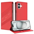 thumbnail image 1 of Allytechgroup Wallet Flip Case for iPhone 16 with Credit Card Slot, RFID Blocking PU Leather Slim Phone Case Shockproof Full Body Protection for iPhone 16 Women Men, Red, 1 of 10