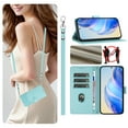 thumbnail image 1 of Allytechgroup Wallet Phone Case for Apple iPhone 11, RFID Blocking Crossbody Shoulder Strap + Hand Wrist Flip Cover Stand Credit Cards Holder Protective Case for Girls Women, Mint, 1 of 11