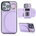 thumbnail image 1 of Allytechgroup Wallet Phone Case for Apple iPhone 12 Pro Max, Shockproof PU Leather TPU iPhone 12 Pro Max Case with Card Holder & Ring Stand Protective iPhone 12 Pro Max Cover, Purple, 1 of 5