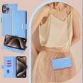 thumbnail image 1 of Allytechgroup Wallet Phone Case for Apple iPhone 8 Plus/ 7 Plus, with Hand Wrist + Metal Shoulder Strap Cards Holders RFID Blocking Magnetic Closure Stand Flip Cover for Girls Women, Blue, 1 of 8