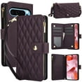 thumbnail image 1 of Allytechgroup Wallet Phone Case for Google Pixel 9A, PU Leather Cover with Card Holder, Zipper Pocket, RFID Blocking, Shockproof with Crossbody Strap & Hand Wrist Stand Feature, Darkpurple, 1 of 11