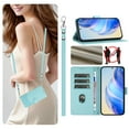 thumbnail image 1 of Allytechgroup Wallet Phone Case for Motorola Moto G Stylus 5G 2025, RFID Blocking Crossbody Shoulder Strap + Hand Wrist Flip Cover Stand Credit Cards Holder Protective Case for Girls Women, Mint, 1 of 11