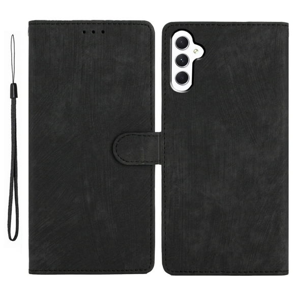 Allytechgroup Wallet Phone Case for Samsung Galaxy A03 Core with Credit Card Slot, PU Leather Slim Lightweight Flip Case with Lanyard Shockproof Protective Bumper for Women Girls, Black