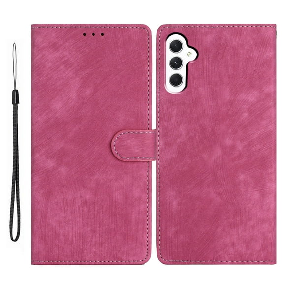Allytechgroup Wallet Phone Case for Samsung Galaxy A14 5G with Credit Card Slot, PU Leather Slim Lightweight Flip Case with Lanyard Shockproof Protective Bumper for Women Girls, Rose