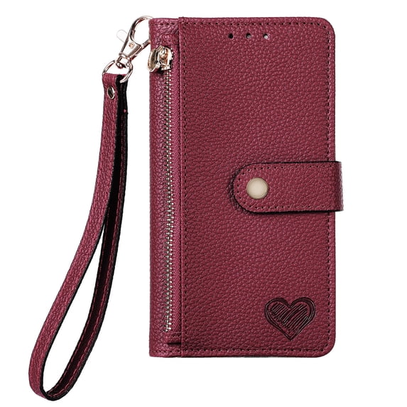 Allytechgroup Wallet Phone Case for Samsung Galaxy A35 with Lanyard, PU Leather Flip Case with Credit Card Slot Anti-Scratch Shockproof Protective Back Cover for Samsung Galaxy A35, Red