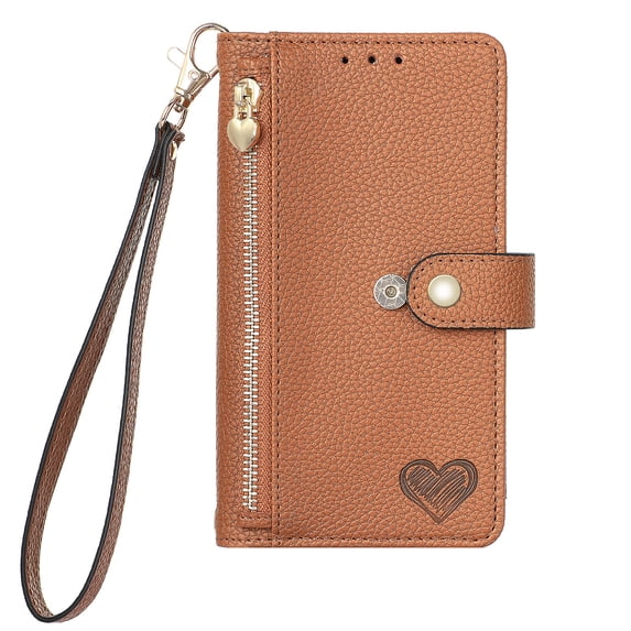 Allytechgroup Wallet Phone Case for Samsung Galaxy A35 with Lanyard, PU Leather Flip Case with Credit Card Slot Anti-Scratch Shockproof Protective Back Cover for Samsung Galaxy A35, Brown