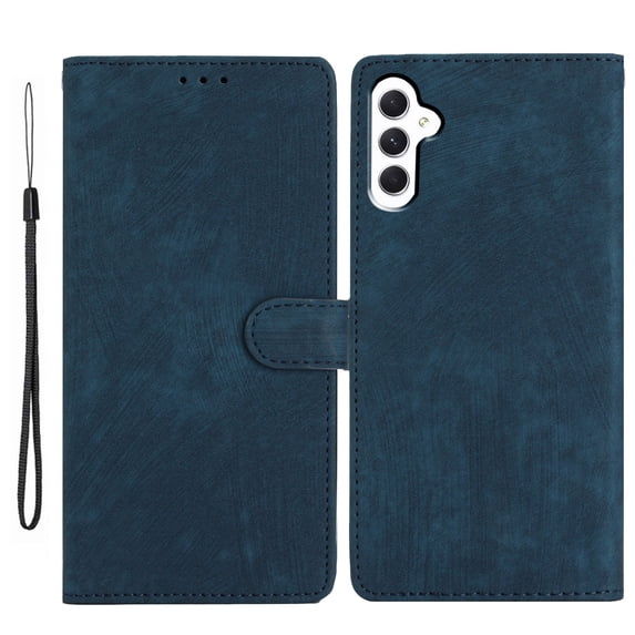 Allytechgroup Wallet Phone Case for Samsung Galaxy A54 5G with Credit Card Slot, PU Leather Slim Lightweight Flip Case with Lanyard Shockproof Protective Bumper for Women Girls, Blue