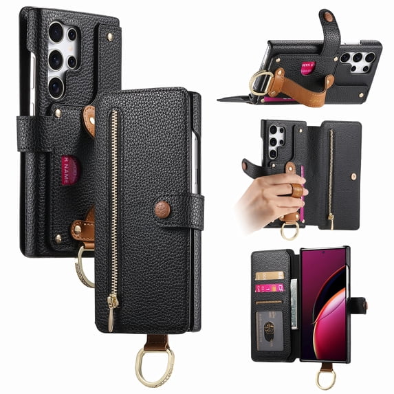 Allytechgroup Wallet Phone Case for Samsung Galaxy S20 FE with Credit Card Slot, PU Leather Phone Case RFID Blocking Stand Shockproof Full Body Protective Bumper for Women Girls, Black