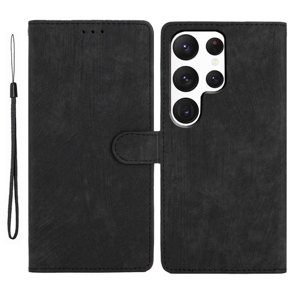 Allytechgroup Wallet Phone Case for Samsung Galaxy S20 Ultra with Credit Card Slot, PU Leather Slim Lightweight Flip Case with Lanyard Shockproof Protective Bumper for Women Girls, Black