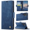 thumbnail image 1 of Allytechgroup Wallet Phone Case for Samsung Galaxy S22 Ultra with Credit Card Slot, RFID Blocking PU Leather Flip Case with Kickstand Support Wireless Charging Shockproof Bumper for Women Men, Blue, 1 of 11