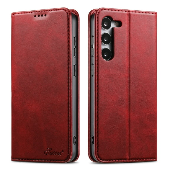 Allytechgroup Wallet Phone Case for Samsung Galaxy S23, Folio PU Leather Wallet Case Stand with Card Slots Build - in Magnet Protective Cover for Samsung Galaxy S23 6.1 inch, Red