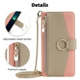 thumbnail image 1 of Allytechgroup Wallet Phone Case for Samsung Galaxy S24+, Zipper Pocket and Card Slots Stand Feature Ring Holder Back Cover with Metal Crossbody Shoulder Strap Stylish Case for Galaxy S24, Pink, 1 of 7
