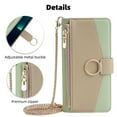 thumbnail image 1 of Allytechgroup Wallet Phone Case for Samsung Galaxy S24+, Zipper Pocket and Card Slots Stand Feature Ring Holder Back Cover with Metal Crossbody Shoulder Strap Stylish Case for Galaxy S24, Green, 1 of 7
