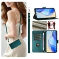 thumbnail image 1 of Allytechgroup Wallet Phone Case for Samsung Galaxy S25+ Plus, RFID Blocking Crossbody Shoulder Strap + Hand Wrist Flip Cover Stand Credit Cards Holder Protective Case for Girls Women, Darkgreen, 1 of 10