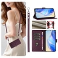 thumbnail image 1 of Allytechgroup Wallet Phone Case for Samsung Galaxy S25, RFID Blocking Crossbody Shoulder Strap + Hand Wrist Flip Cover Stand Credit Cards Holder Protective Case for Girls Women, Darkpurple, 1 of 10