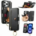 thumbnail image 1 of Allytechgroup Wallet Phone Case for iPhone 14 Pro Max with Credit Card Slot, PU Leather Phone Case RFID Blocking Stand Shockproof Full Body Protective Bumper for Women Girls, Black, 1 of 10
