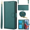 thumbnail image 1 of Allytechgroup Wallet Phone Case for iPhone 15 Pro Max, Built-in Credit Card Slot Shoulder Strap Wrtst Strap PU Leather RFID Blocking Shockproof Full Body Cover for Women Girls, Green, 1 of 8