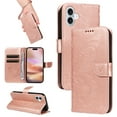 thumbnail image 1 of Allytechgroup Wallet Phone Case for iPhone 16 Plus with Credit Card Slot, PU Leather Flip Case with Lanyard for Women Girls Military Grade Drop Protection for iPhone 16 Plus, Rosegold, 1 of 8