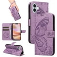 thumbnail image 1 of Allytechgroup Wallet Phone Case for iPhone 16 Plus with Credit Card Slot, PU Leather Flip Case with Lanyard for Women Girls Military Grade Drop Protection for iPhone 16 Plus, Purple, 1 of 8